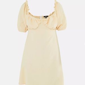 Missguided Lemon Milkmaid Skater Dress